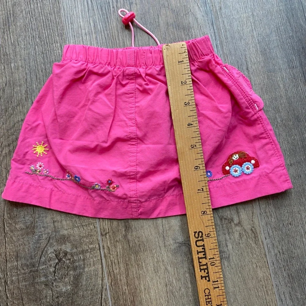 OshKosh B'gosh Pink Skirt 12 Months Embroidered Flowers Cotton Nylon‎ Spring Y2K